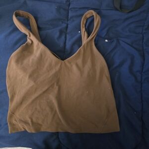 Brown Sleeveless Crop Top
